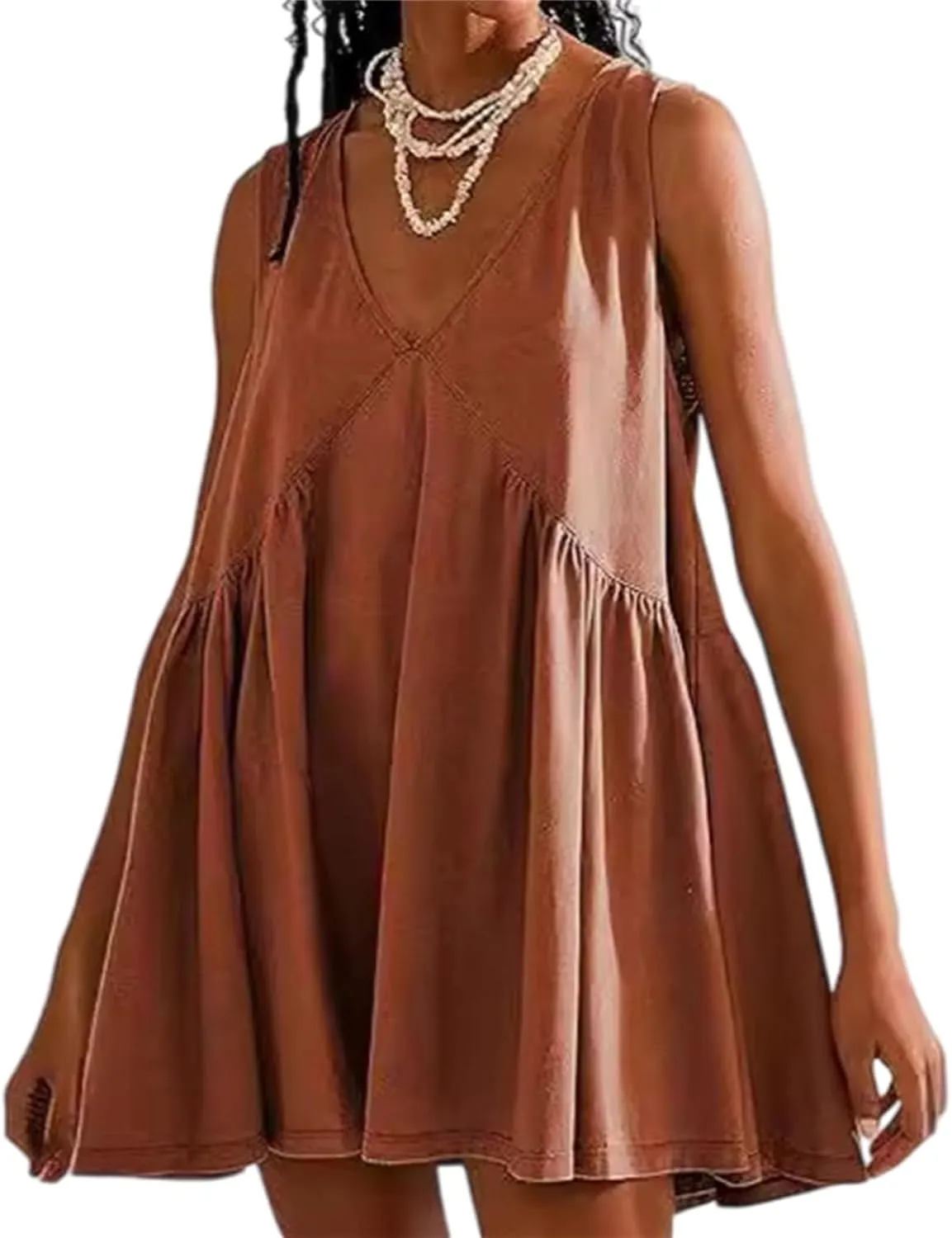 Sundresses for Women Sleeveless Mini Short Summer Dresses Casual Loose Beach Sundress Cute Sports Mini Dress Sexy
