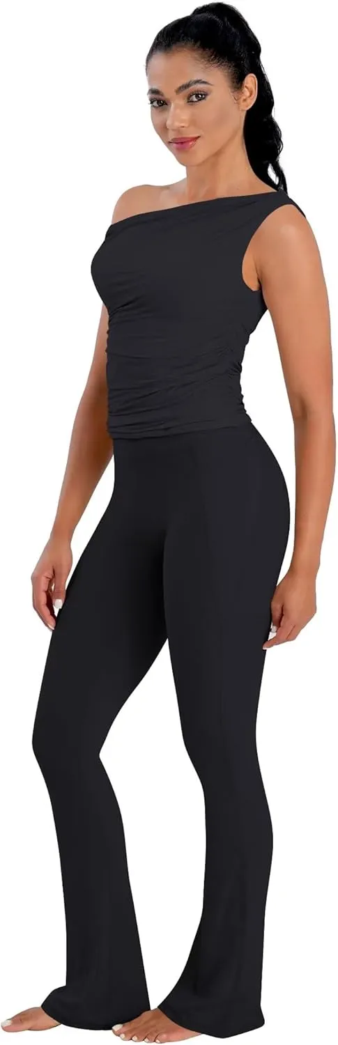 Sunzel No Front Seam Flare Leggings for Women with Pockets Hidden Butt Lifting Scrunch Tummy Control Mini Flared Yoga Pants