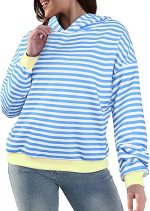 Sureple Women'S Hoodies Loose Fit Sweatshirts Pullover Lightweight Long Sleeve Striped Fall Outfits Fashion Clothes