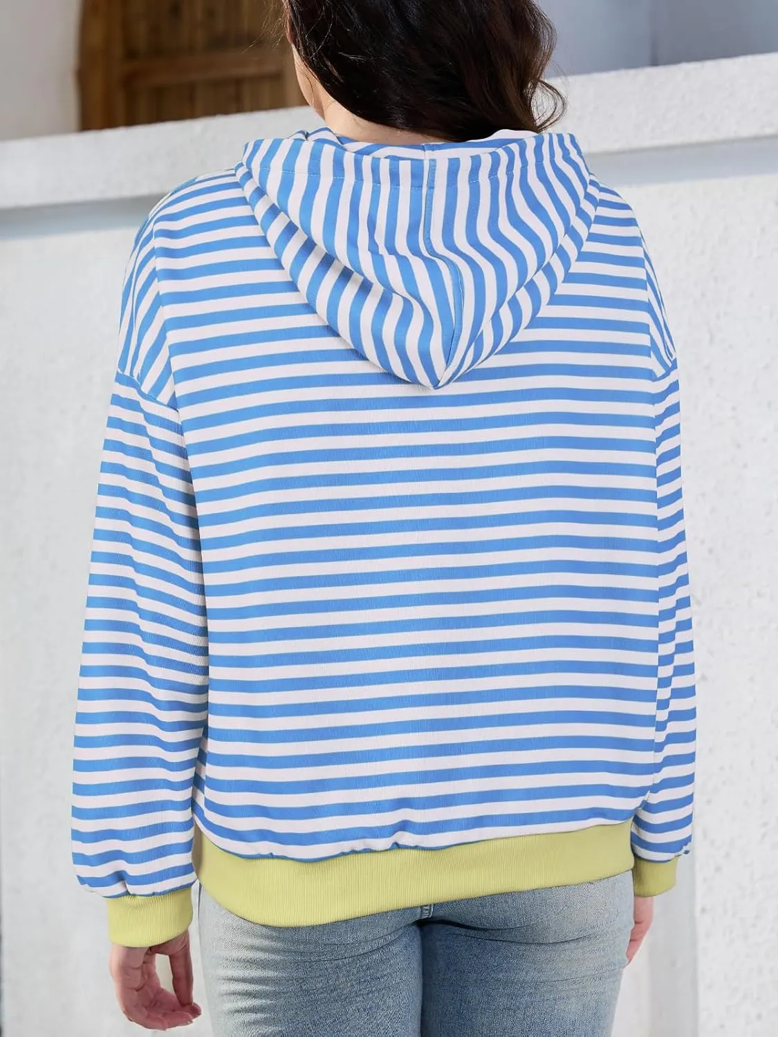 Sureple Women'S Hoodies Loose Fit Sweatshirts Pullover Lightweight Long Sleeve Striped Fall Outfits Fashion Clothes