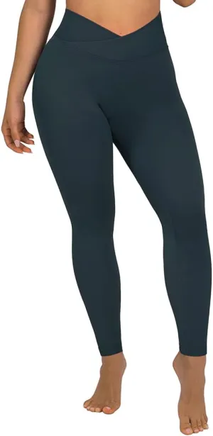 SUUKSESS Women Crossover Seamless Leggings Butt Lifting High Waisted Workout Yoga Pants