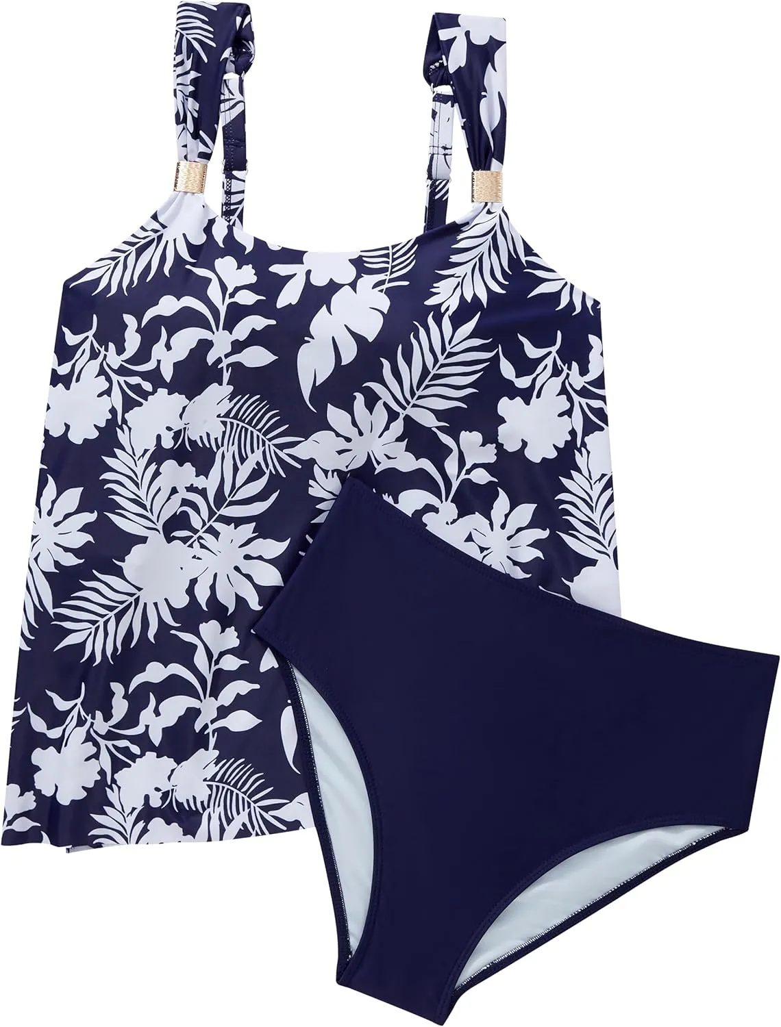 SUUKSESS Women Ruffle High Waisted Tankini Swimsuit Tummy Control Bathing Suit