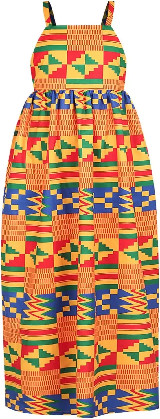 Toddler Baby Girls African Dashiki Dress Summer Short Sleeve Round Neck Dresses Outfits s Birthday Easter