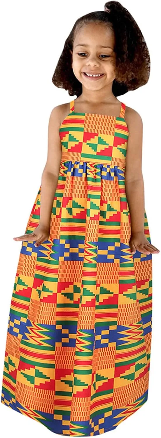 Toddler Baby Girls African Dashiki Dress Summer Short Sleeve Round Neck Dresses Outfits s Birthday Easter