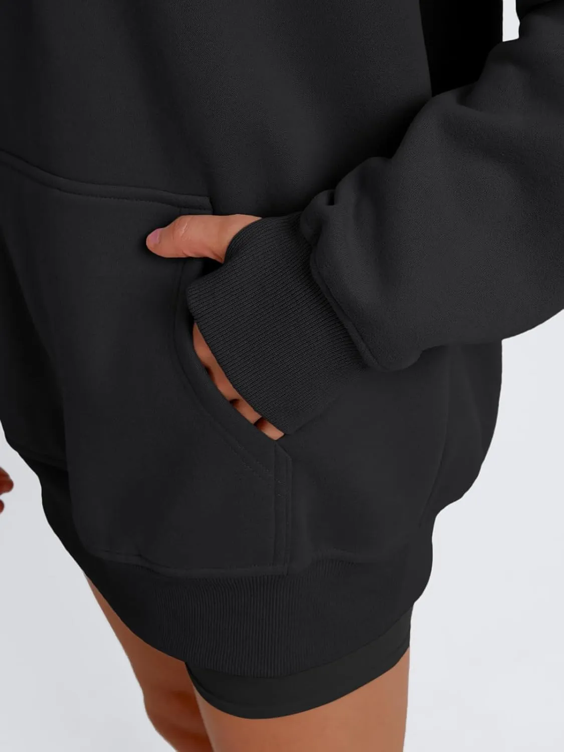 Trendy Queen Womens Oversized Sweatshirts Quarter Zip Pullover Long Sleeve Fall Fashion 2025 Winter Clothes Thumb Holes