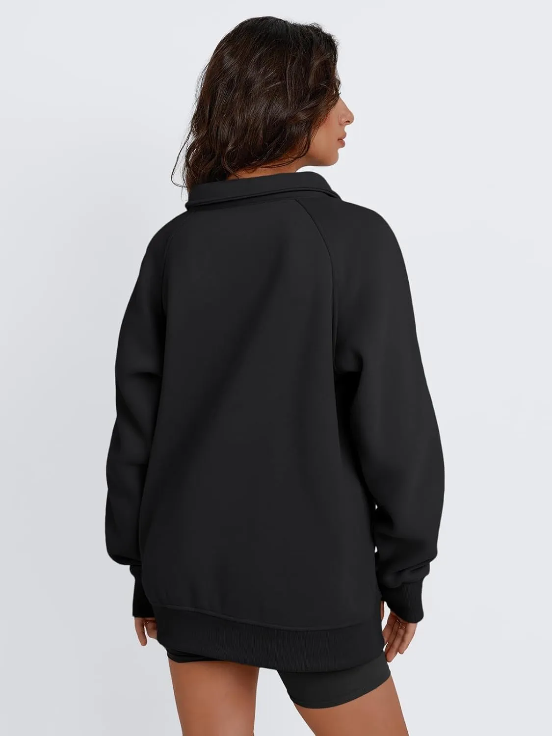 Trendy Queen Womens Oversized Sweatshirts Quarter Zip Pullover Long Sleeve Fall Fashion 2025 Winter Clothes Thumb Holes