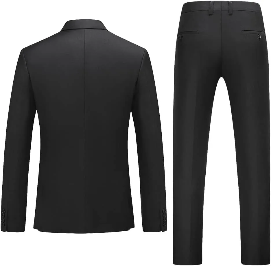 UNINUKOO Mens Suits 2 Piece Double Breasted Tuxedo Suit Slim Fit Wedding Party Dress Formal Suits for Men