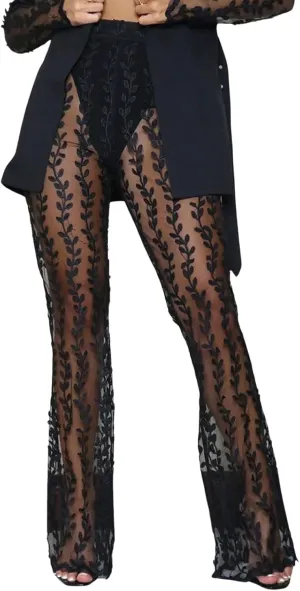 utcoco Women's Y2K Two Piece Set Hollow Out Waist Blazer Jacket Lace Pants Set ClubwearOrder Separately