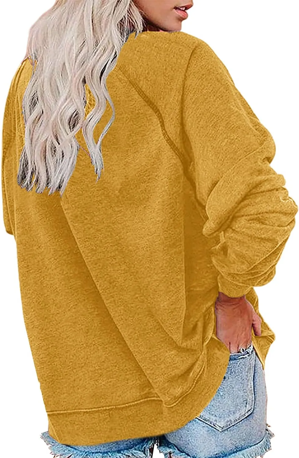 Vdnerjg Women's New York Letter Print Sweatshirt Crewneck Long Sleeve Casual Loose Fit Pullover Shirt