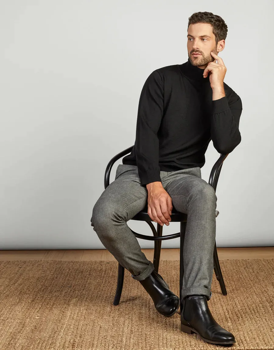 Wanaka Roll Neck Merino - Black