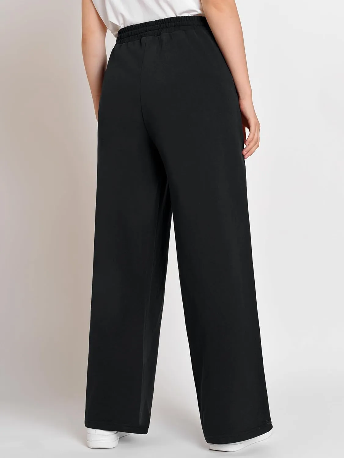 Weintee Women's Wide Leg Cotton Sweatpants with Pockets