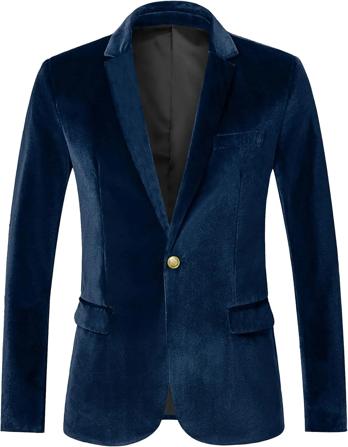 Wemaliyzd Mens 2 Piece Suit Notch Lapel 1 Button Velvet Blazer Jacket & Pants