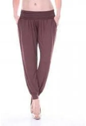 White Mark Harem Pants, Chocolate - Medium