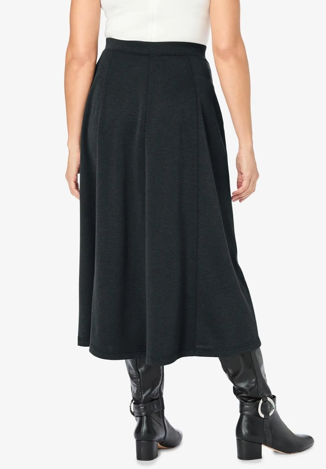 Woman Within Plus Size Ponte Knit A-Line Skirt
