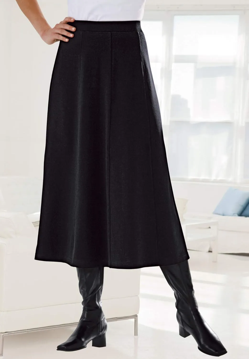 Woman Within Plus Size Ponte Knit A-Line Skirt