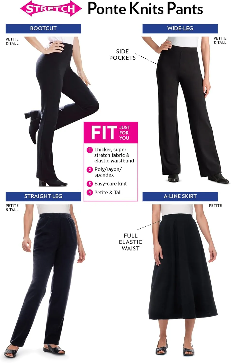 Woman Within Plus Size Ponte Knit A-Line Skirt