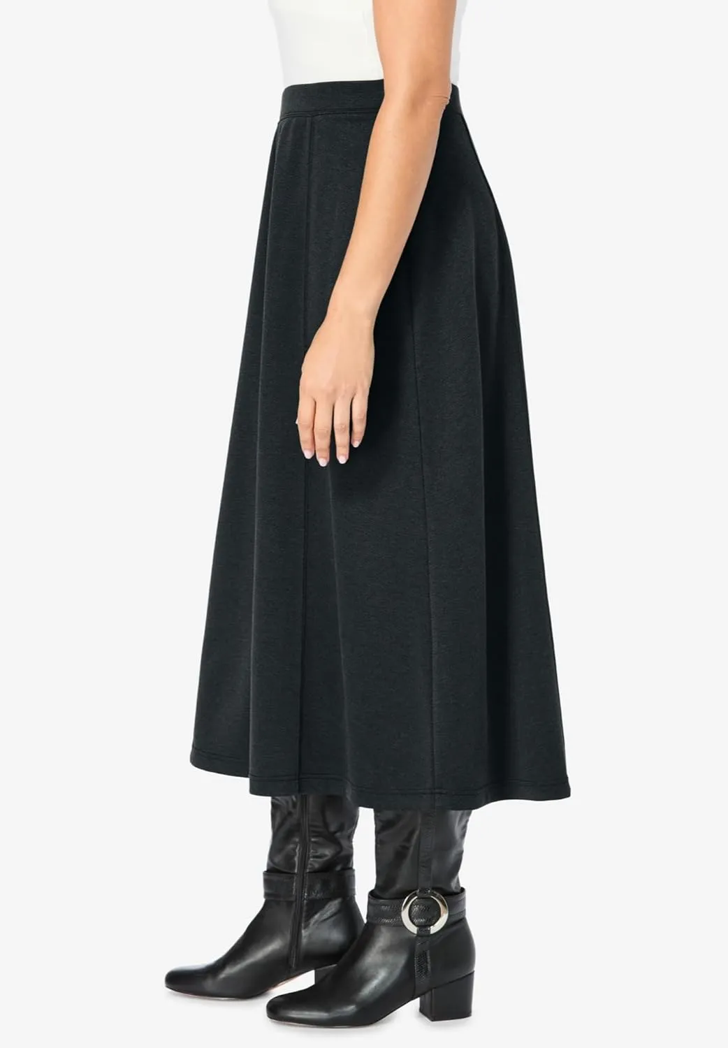 Woman Within Plus Size Ponte Knit A-Line Skirt