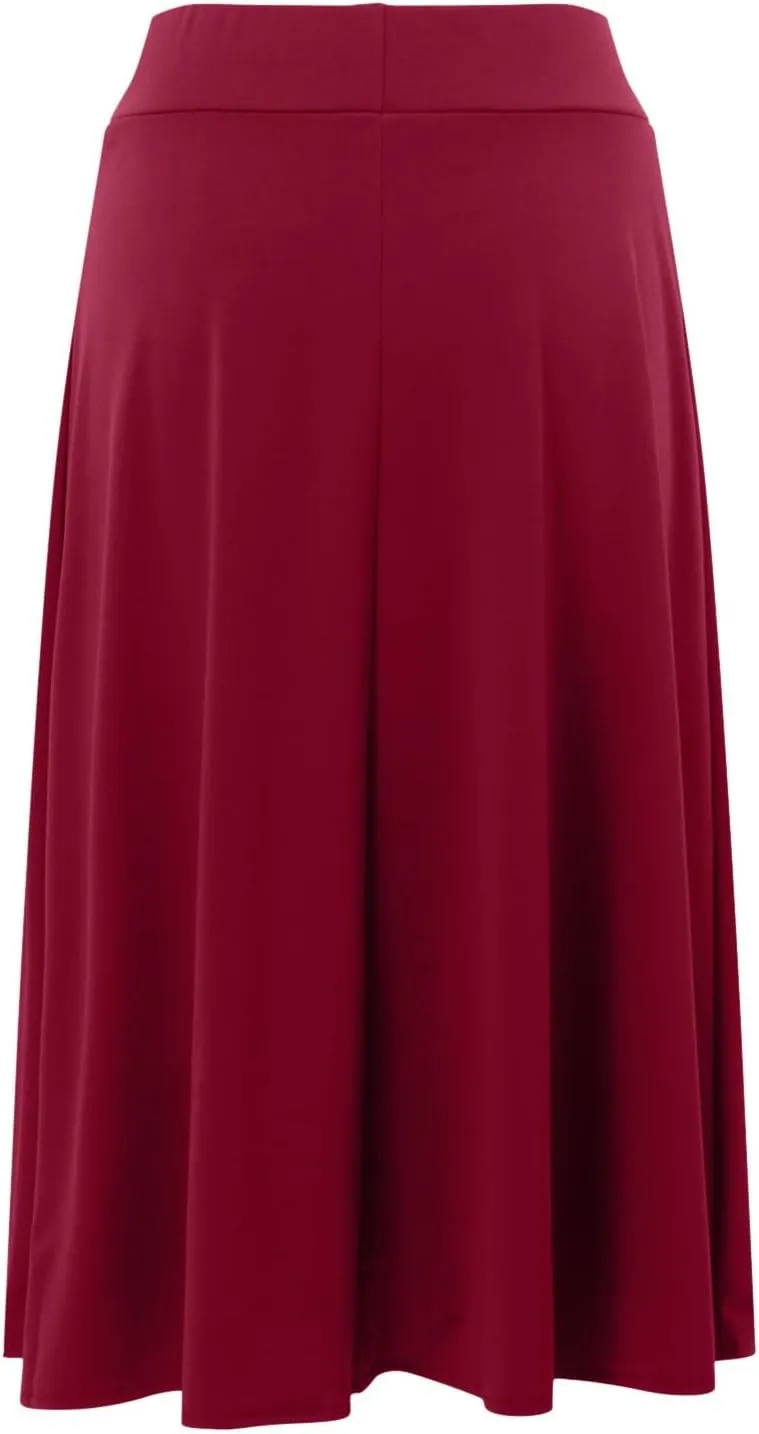 Women Flowy Satin Skirt Elegant High Waisted Midi Skirt Casual Dressy Flared Silk Skirts Classic Summer Vacation Beach Dress