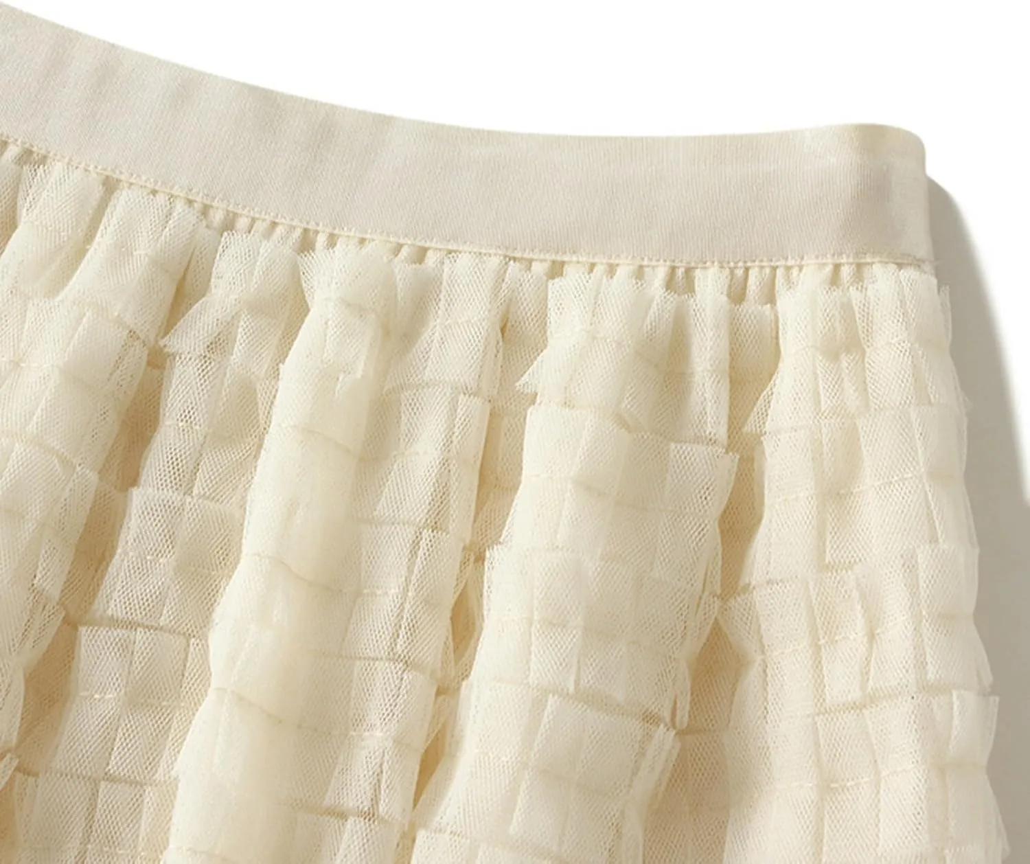 Women High Elastic Waist Mesh Layered Long Fairy Tulle Skirt Irregular Hem Pleated Tutu A-Line Midi Skirts