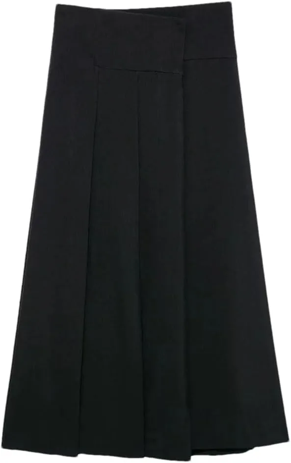Women Midi Skirt Slim Fit Invisible Zip Skirt, High Waist Female Casual Long Skirts.