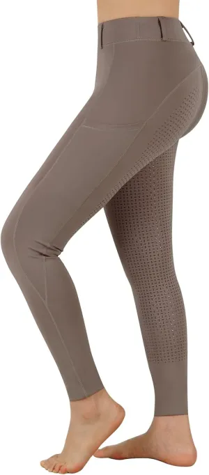 Women Riding Tights Pockets,Women Training Breeches Pants with Silicone Grip