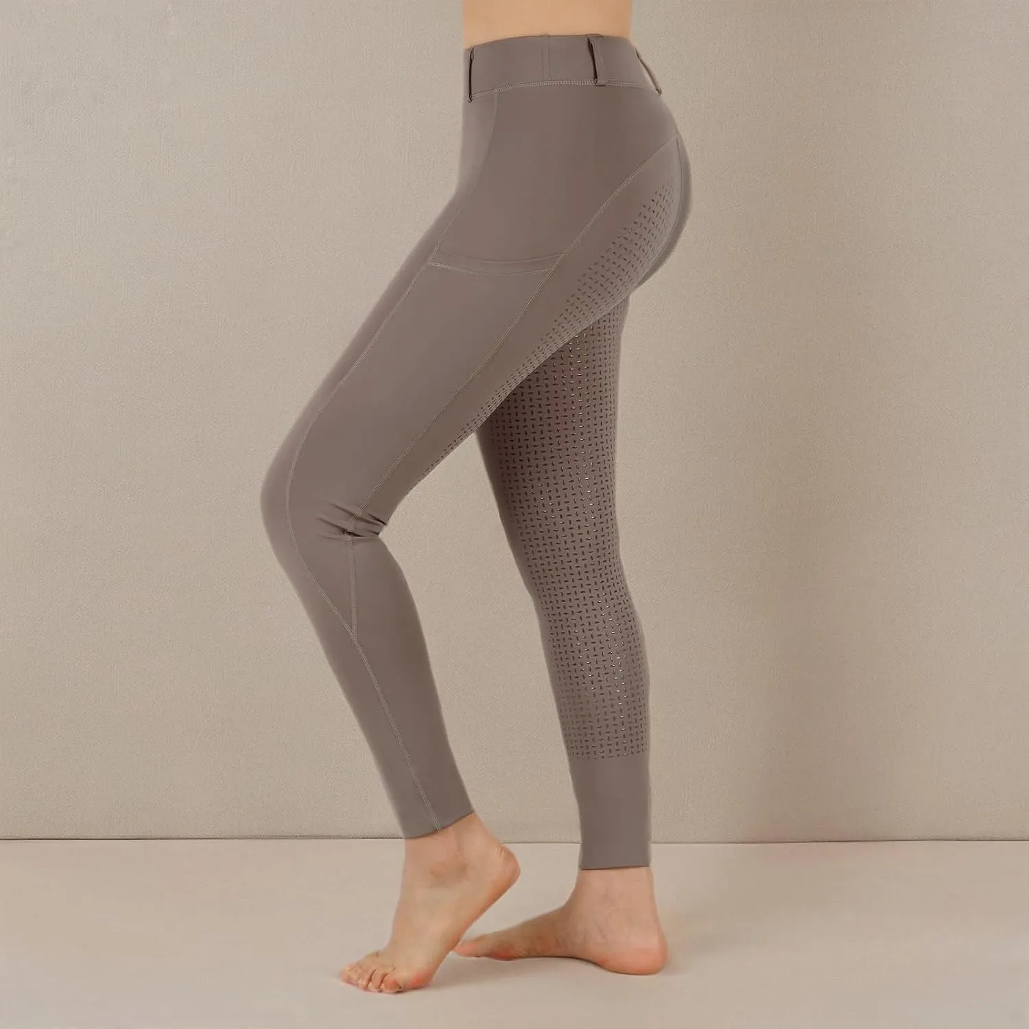 Women Riding Tights Pockets,Women Training Breeches Pants with Silicone Grip