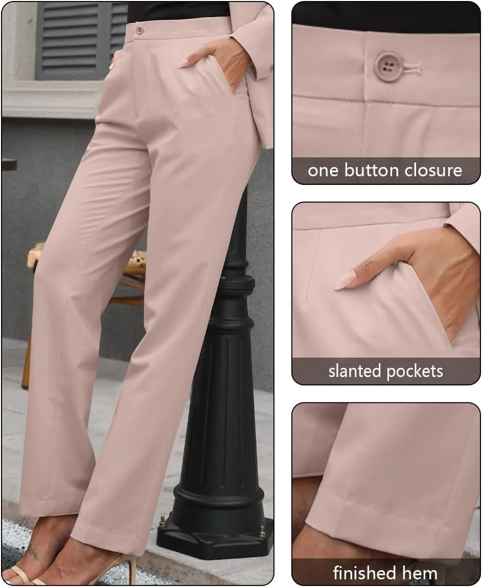Women's 2 Piece Suit One Button Slim Fit Dressy Blazer Pants Suit Set Business Casual Outfits for Women