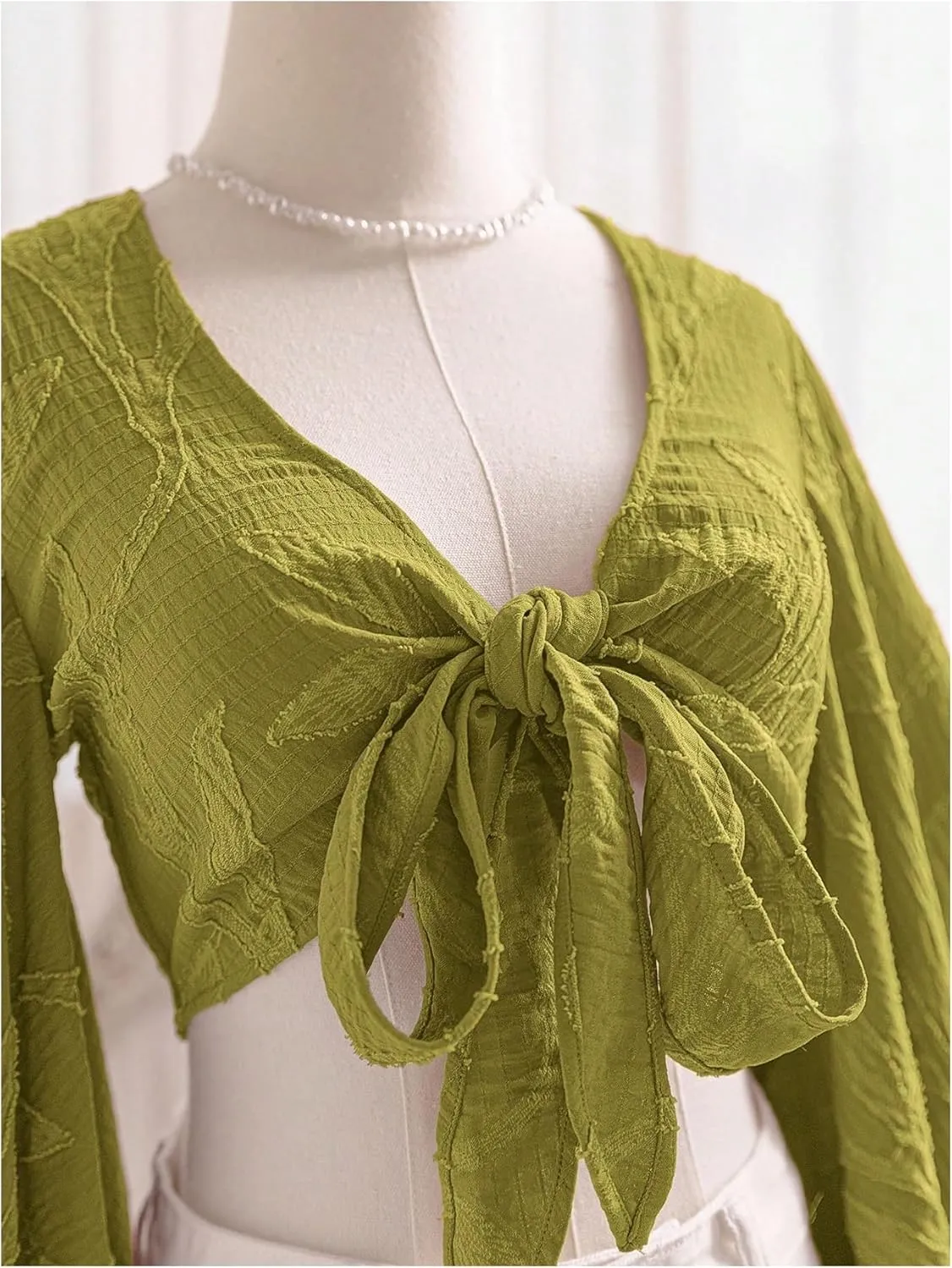 Women's Floral 70s Top Hippie Shirt Bow Tie Front Disco Deep V Ruffle Blouse