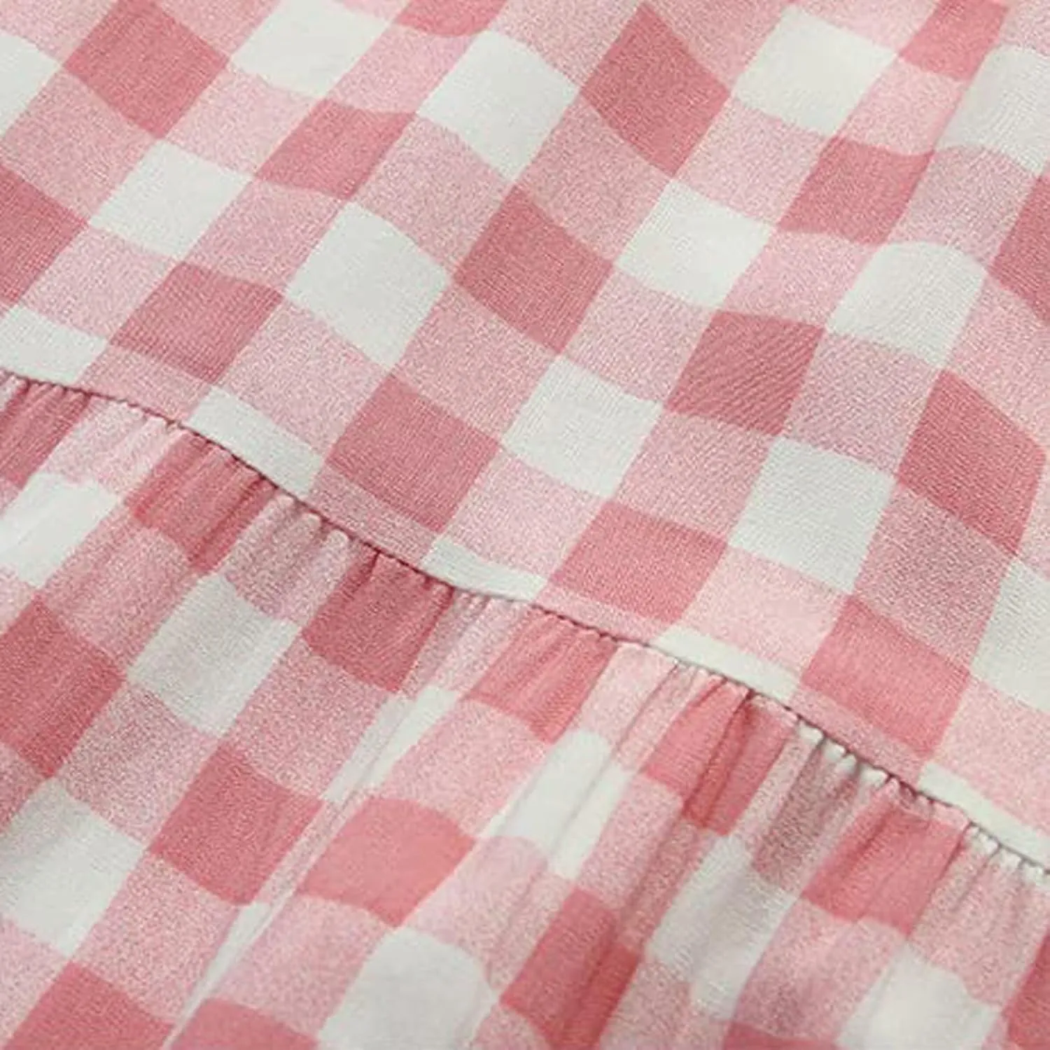 Women's Long Flowy Skirts Plaid/Solid Color Elastic High Waist A Line Tiered Maxi Skirt Beach Streetwear