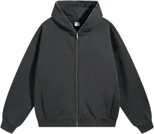 Women's Oversized Full Zip Up Hoodie with Pockets Sweatshirt for Casual Streetwear and Lounge Wear