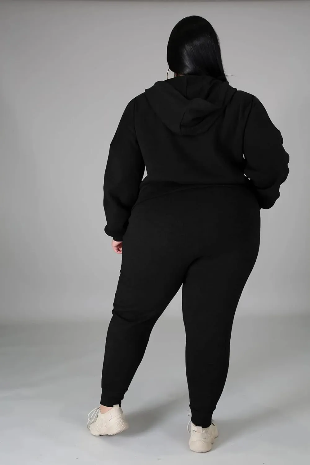 Women's Plus Size Two Piece Outfits Sweatsuits Sets Long Sleeve Loungewear Tracksuit Sets