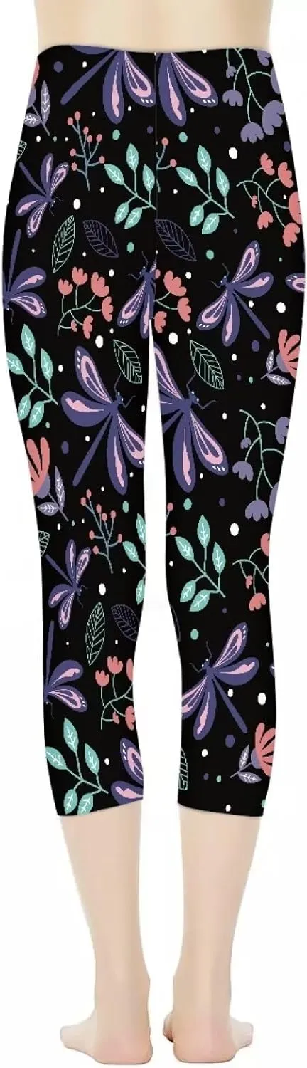 Womens Yoga Pants High Waist Stretch Workout Running Legging Tummy Control Sports Capri Pant Joggers
