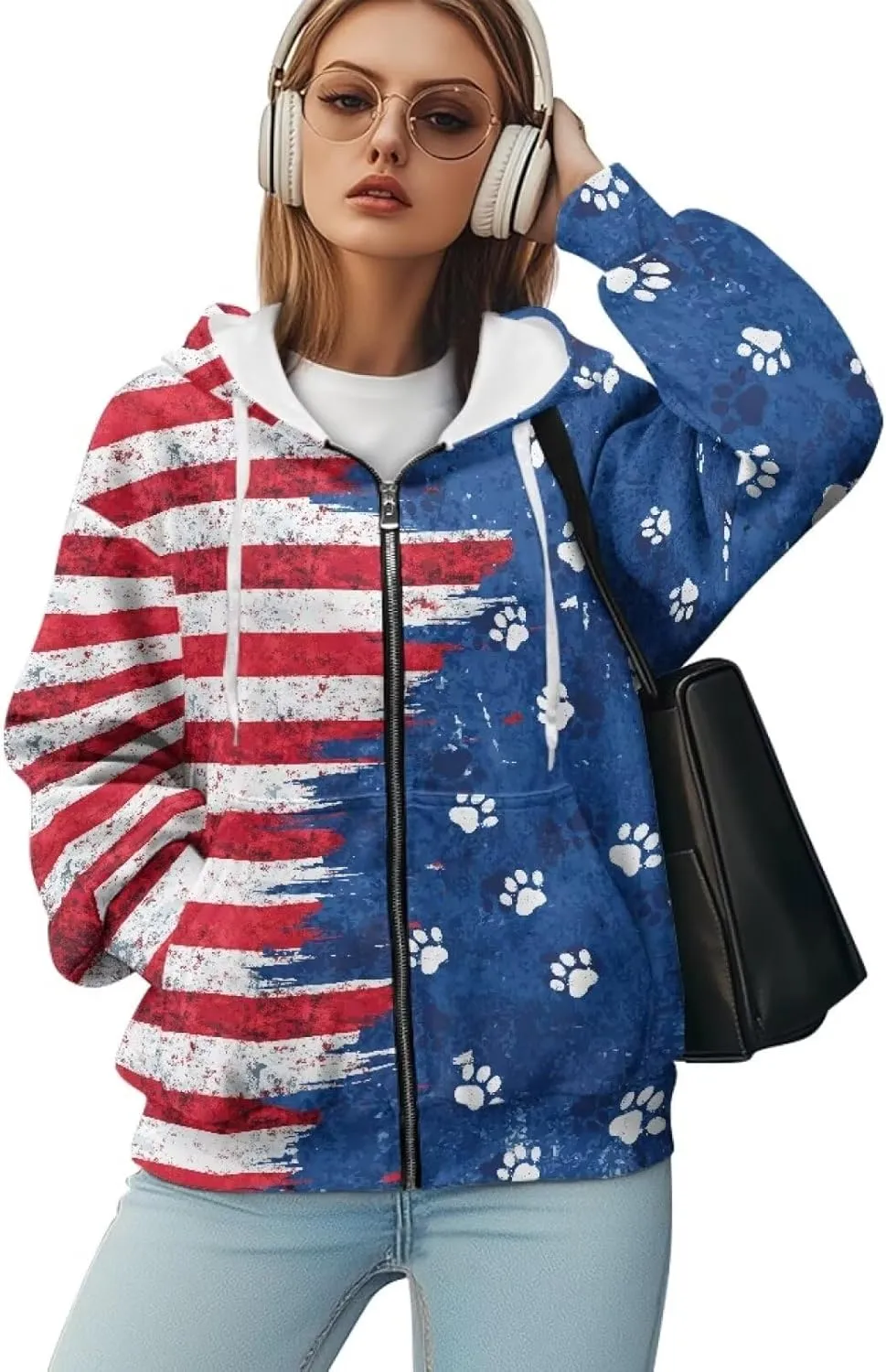 Womens Zip Up Hoodies Oversized Long Sleeve Sweatshirt Lightweight Fashion Y2K Hoodie Jacket with Pockets Size S-2XL
