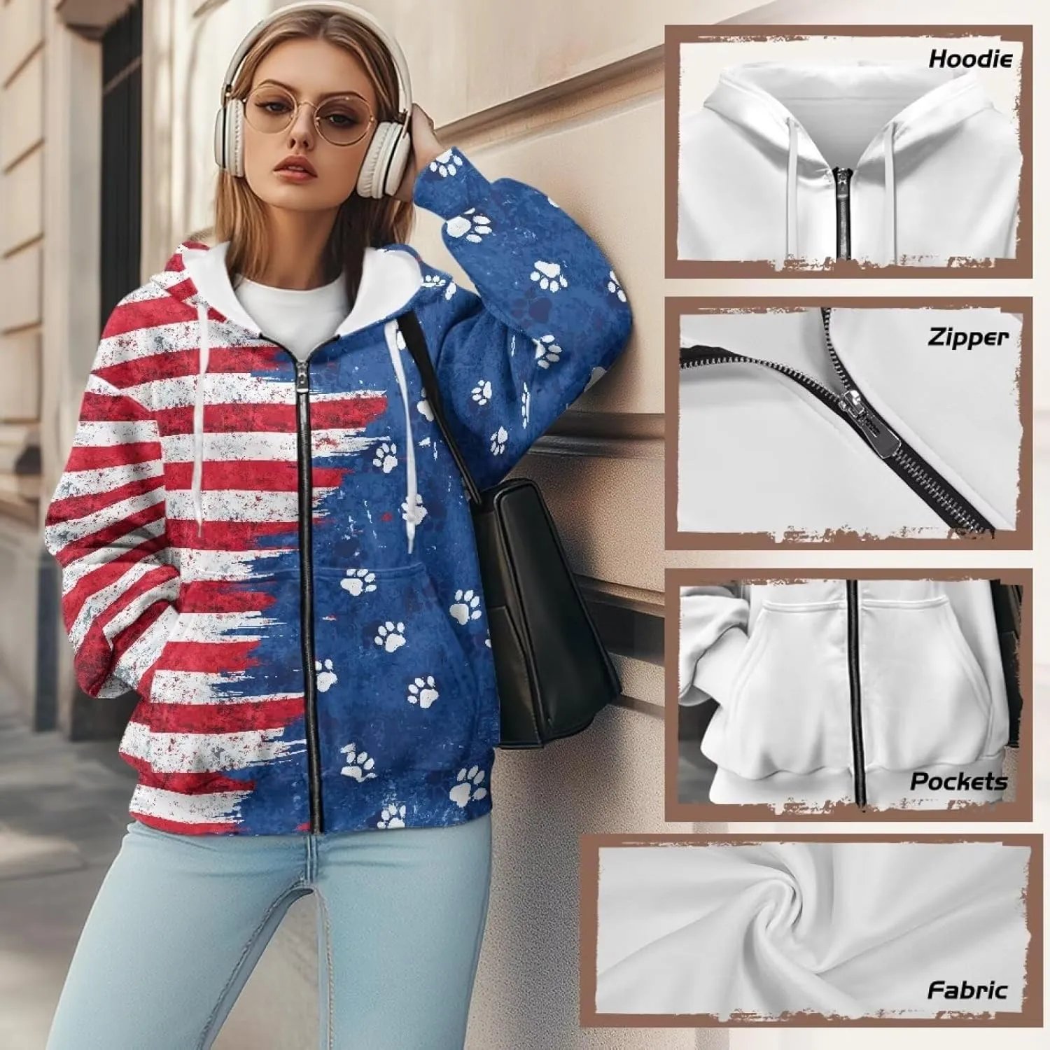 Womens Zip Up Hoodies Oversized Long Sleeve Sweatshirt Lightweight Fashion Y2K Hoodie Jacket with Pockets Size S-2XL