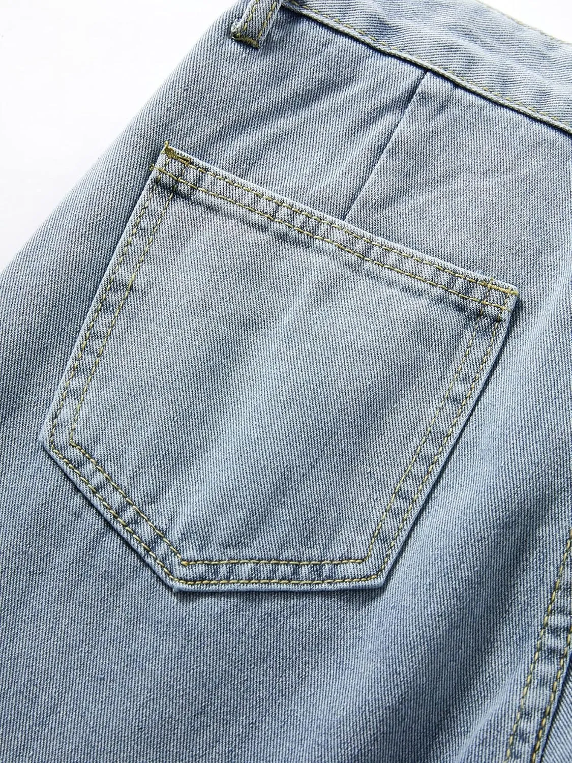 Xineicy Women's Baggy Boyfriend Jeans High Waist Distressed Denim Pants Wide Leg Straight Trousers Streetwear Pants