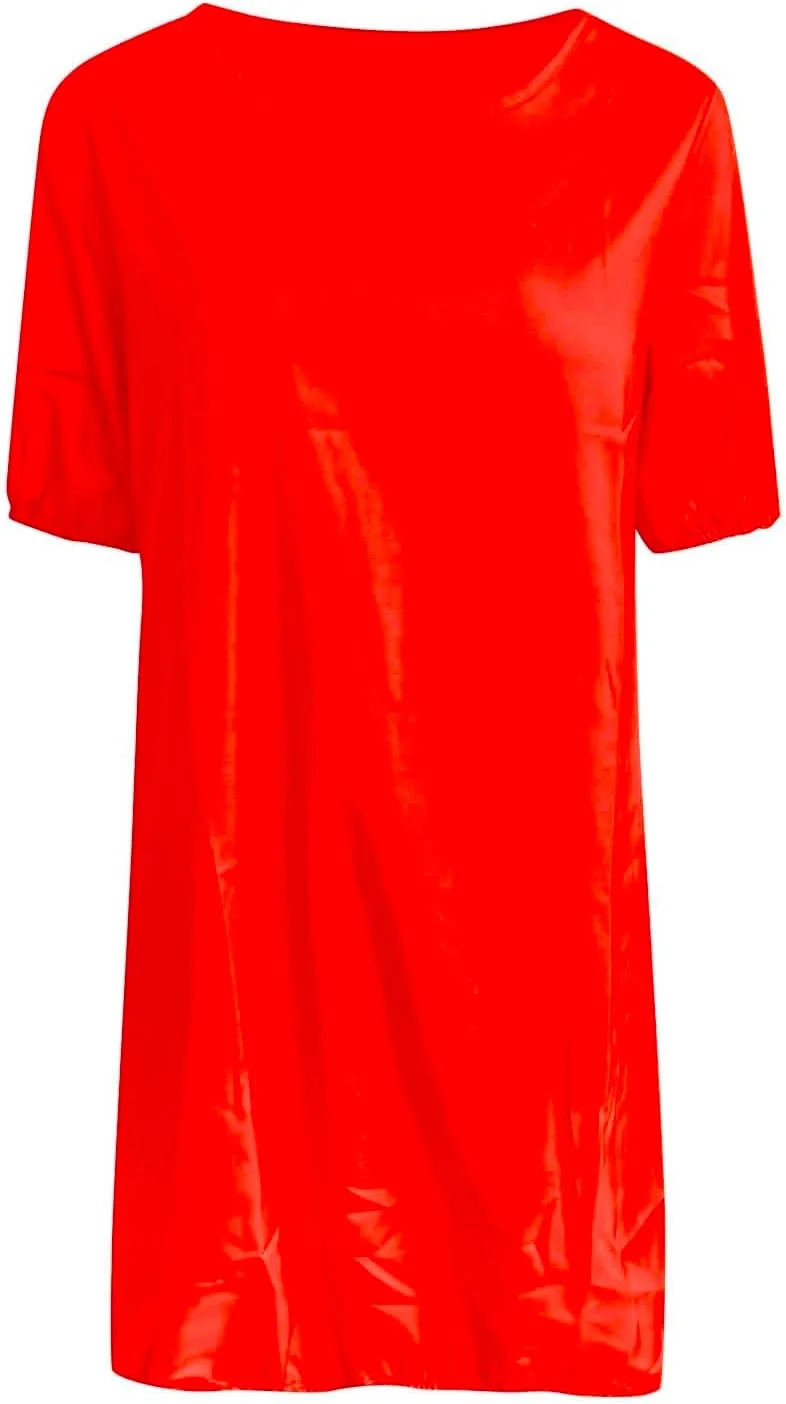 XOWRTE Plus Size Dresses for Curvy Women 2024 Summer Casual Short Sleeve Tshirt Midi Dress with Pockets Beach Vacation Dress