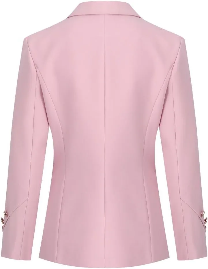 YYNUDA Women's 1 Button 2 Piece Lady Suit Set Office Work Solid Blazer Jacket and Pants