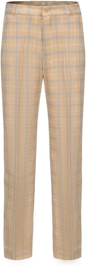 YYNUDA Women's Business Plaid Suit Set Lady 2 Piece 1 Button Office Blazer Jacket and Pants for Work