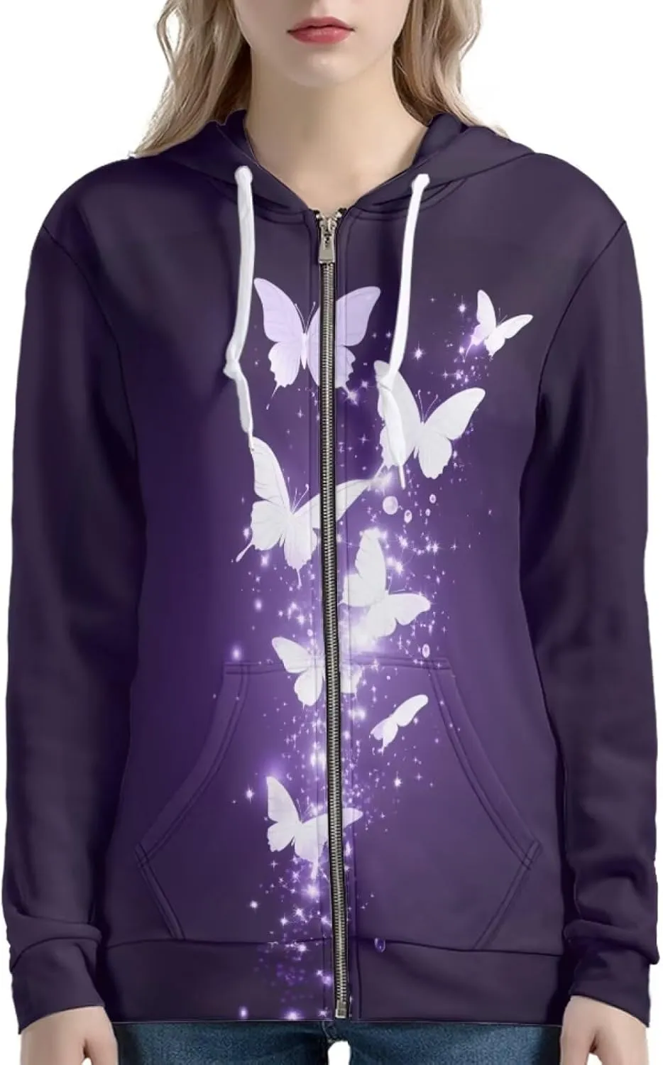 Zipper Hoodies for Women Trendy Lightweight Hoodie Women Hooded Sweatshirt Jacket